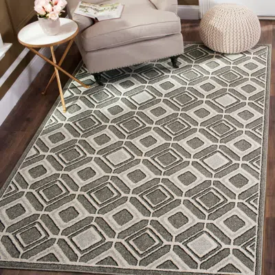 Safavieh Amherst Machine Made Area Rug, Grey / Light Grey Contemporary Style Easy Care In Gray