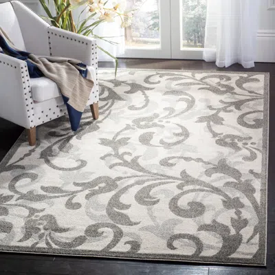 Safavieh Amherst Machine Made Area Rug, Ivory / Grey Transitional Style Easy Care In Gray