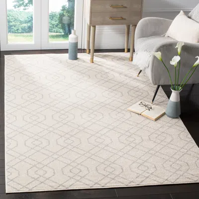Safavieh Amherst Machine Made Area Rug, Ivory / Light Grey Contemporary Style Easy Care In Neutral