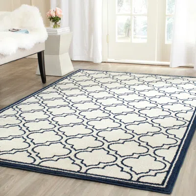 Safavieh Amherst Machine Made Area Rug, Ivory / Navy Contemporary Style Easy Care