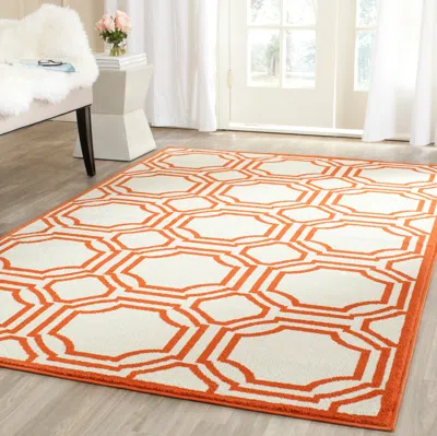 Safavieh Amherst Machine Made Area Rug, Ivory / Orange Contemporary Style Easy Care