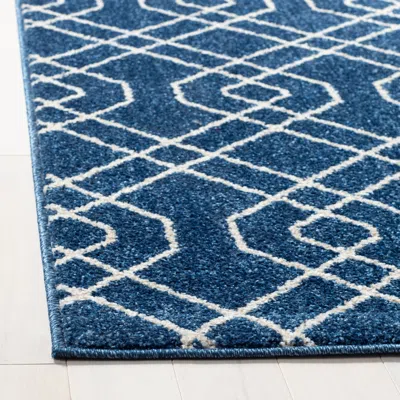 Safavieh Amherst Machine Made Area Rug, Navy / Beige Contemporary Style Easy Care
