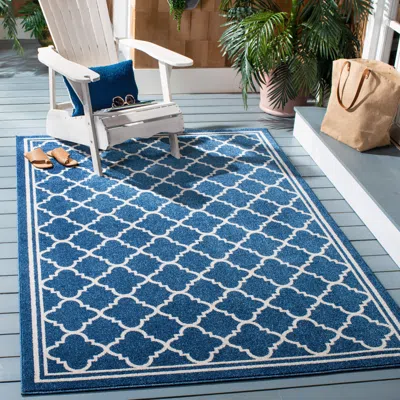 Safavieh Amherst Machine Made Area Rug, Navy / Beige Transitional Style Easy Care