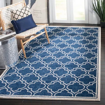 Safavieh Amherst Machine Made Area Rug, Navy / Ivory Contemporary Style Easy Care
