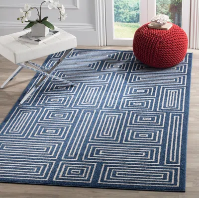 Safavieh Amherst Machine Made Area Rug, Navy / Ivory Modern Style Easy Care
