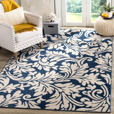 Safavieh Amherst Machine Made Area Rug, Navy / Ivory Traditional Style Easy Care