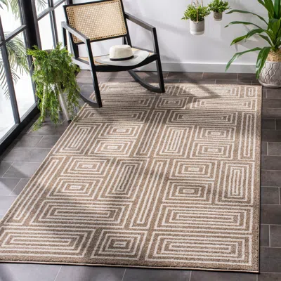 Safavieh Amherst Machine Made Area Rug, Wheat / Beige Contemporary Style Easy Care In Brown