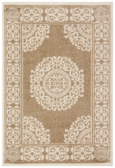 Safavieh Amherst Machine Made Area Rug, Wheat Traditional Style Easy Care In Brown