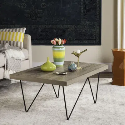 Safavieh Amos Retro Mid Century Wood Coffee Table In Gray