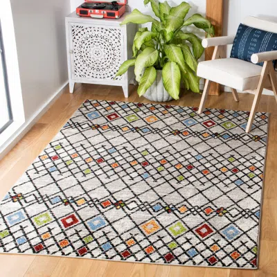 Safavieh Amsterdam Machine Made Area Rug, Beige / Blue Bohemian Style Easy Care In Multi