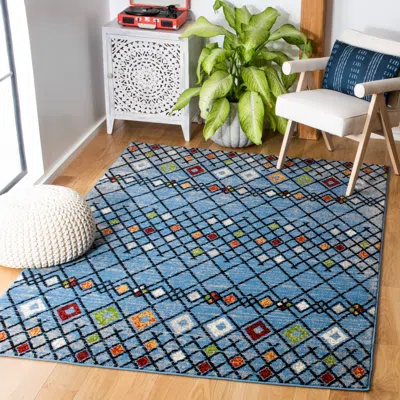 Safavieh Amsterdam Machine Made Area Rug, Blue / Ivory Bohemian Style Easy Care