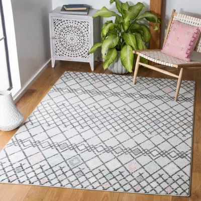 Safavieh Amsterdam Machine Made Area Rug, Grey / Ivory Bohemian Style Easy Care In Gray