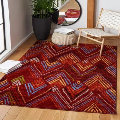 Safavieh Amsterdam Machine Made Area Rug, Red / Terracotta Contemporary Style Easy Care