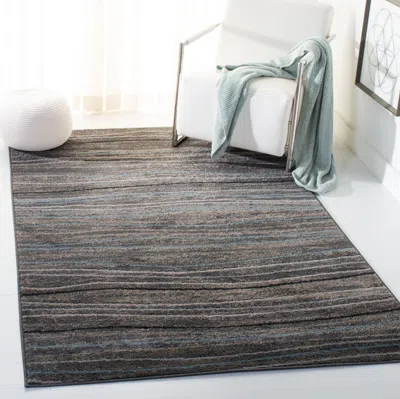 Safavieh Amsterdam Machine Made Area Rug, Silver / Beige Contemporary Style Easy Care In Gray