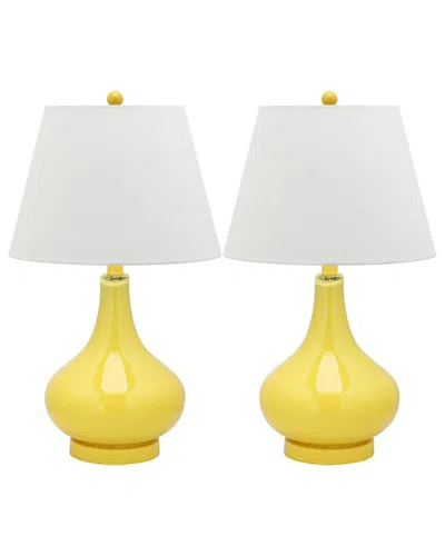 Safavieh Amy 24in Gourd Glass Lamp In Yellow