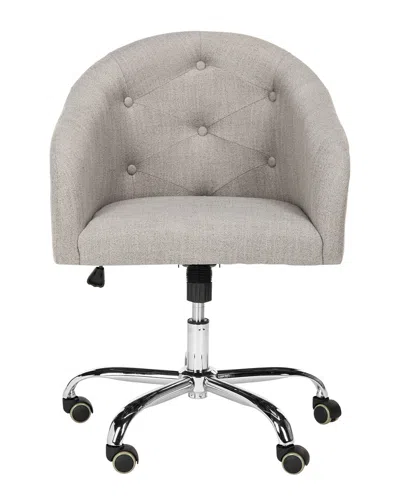 Safavieh Amy Tufted Linen Chrome Leg Swivel Office Chair