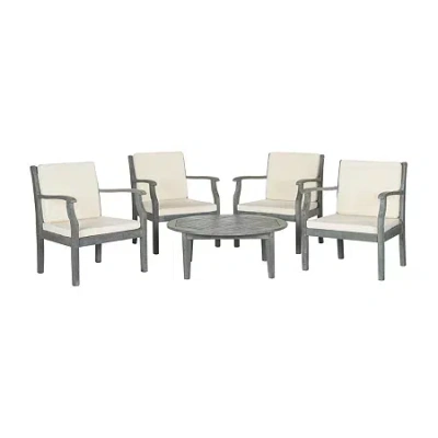 Safavieh Anaheim Patio Collection 5-pc. Conversation Set Weather Resistant In Gray