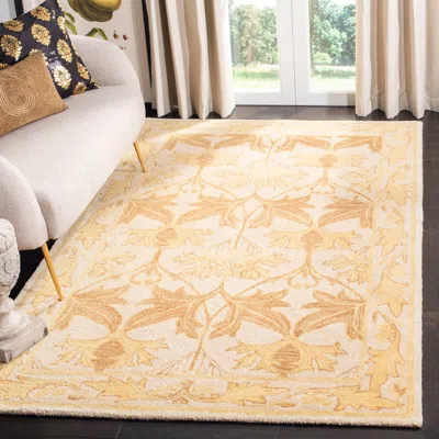 Safavieh Anatolia Hand Made Area Rug, Beige / Gold Traditional Style Non-shedding In Neutral