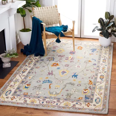 Safavieh Anatolia Hand Made Area Rug, Grey / Ivory Traditional Style Non-shedding In Multi