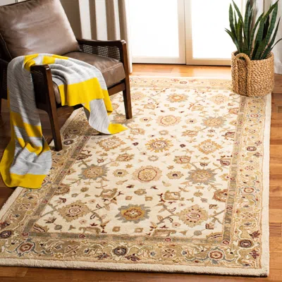Safavieh Anatolia Hand Made Area Rug, Ivory / Gold Traditional Style Non-shedding In Neutral