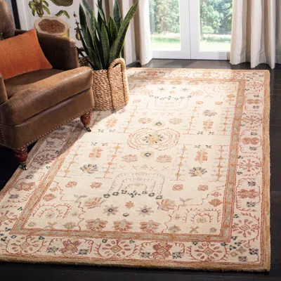 Safavieh Anatolia Hand Made Area Rug, Sand / Sand Traditional Style Non-shedding In Neutral
