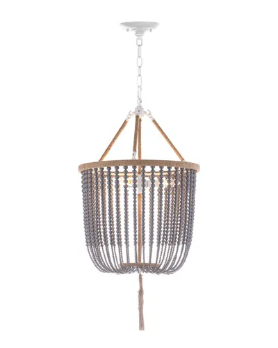 Safavieh Angie 3-light 18in Beaded Pendant In Grey