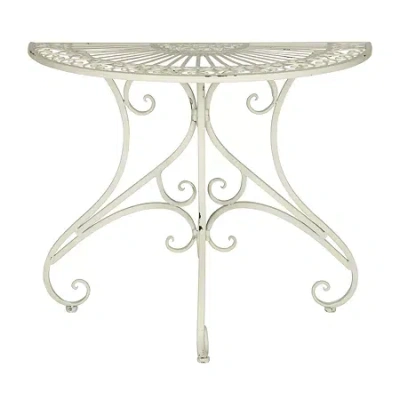 Safavieh Annalise Patio Semi Circle Iron Console Table In White