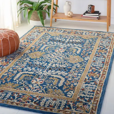 Safavieh Antiquity Hand Made Area Rug, Dark Blue / Multi Traditional Style Non-shedding
