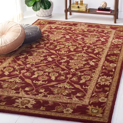 Safavieh Antiquity Hand Made Area Rug, Wine / Gold Traditional Style Non-shedding In Brown