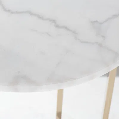 Safavieh Aphrodite Marble End Table In White