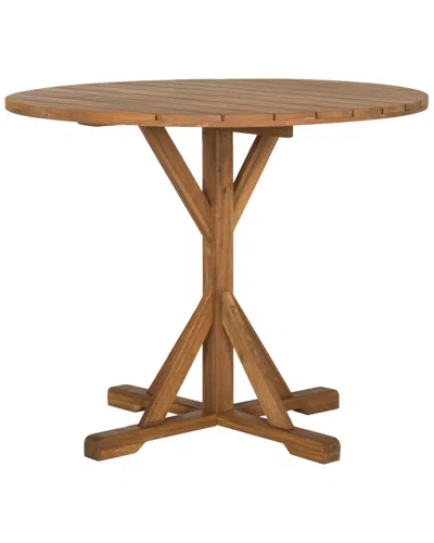 Safavieh Arcata Patio Side Tables Weather Resistant Side Table In Brown