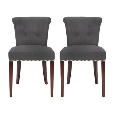 Safavieh Arion Dining Collection 2-pc. Upholstered Tufted Dining Chair In Gray