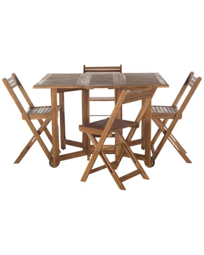 Safavieh Arvin Outdoor Table And 4 Chairs In Brown