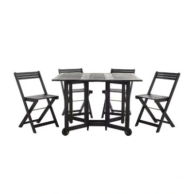 Safavieh Arvin Patio Collection 5-pc. Weather Resistant Square Dining Set In Black