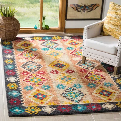 Safavieh Aspen Hand Made Area Rug, Beige / Charcoal Bohemian Style Non-shedding In Multi