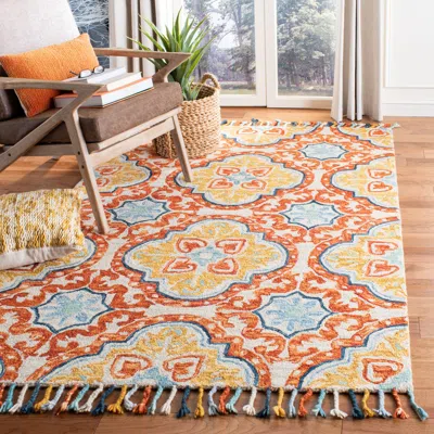 Safavieh Aspen Hand Made Area Rug, Beige / Rust Bohemian Style Non-shedding In Multi