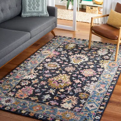 Safavieh Aspen Hand Made Area Rug, Black / Light Blue Traditional Style Non-shedding