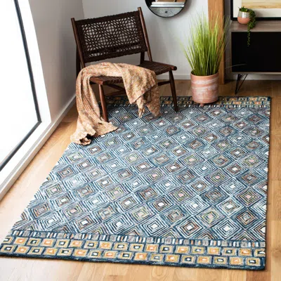 Safavieh Aspen Hand Made Area Rug, Blue / Gold Bohemian Style Non-shedding