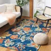 Safavieh Aspen Hand Made Area Rug, Blue / Orange Country Floral Style Non-shedding In Blue