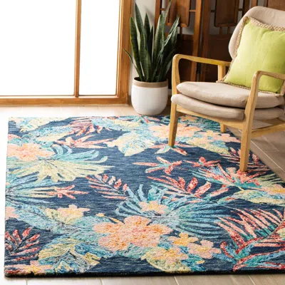 Safavieh Aspen Hand Made Area Rug, Blue / Pink Bohemian Style Non-shedding