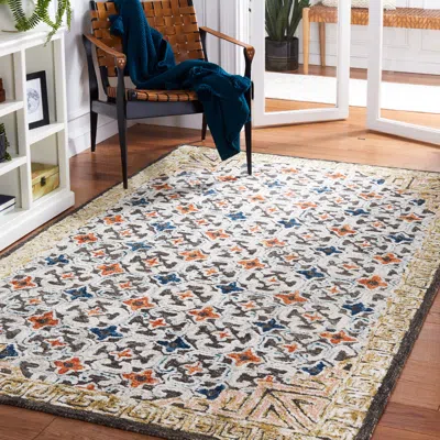 Safavieh Aspen Hand Made Area Rug, Blue / Taupe Traditional Style Non-shedding In Multi