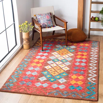 Safavieh Aspen Hand Made Area Rug, Brown / Red Bohemian Style Non-shedding In Multi