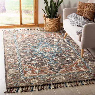 Safavieh Aspen Hand Made Area Rug, Charcoal / Light Brown Traditional Style Non-shedding In Multi