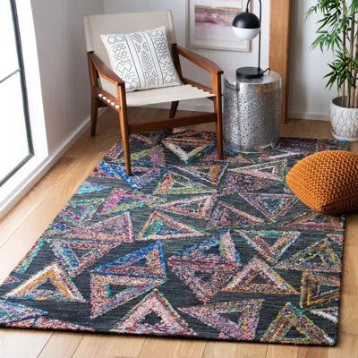 Safavieh Aspen Hand Made Area Rug, Dark Green / Black Contemporary Style Non-shedding