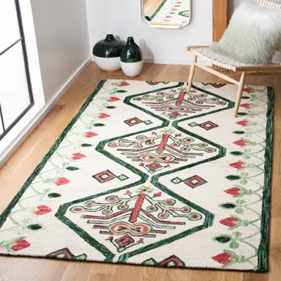 Safavieh Aspen Hand Made Area Rug, Ivory / Green Bohemian Style Non-shedding In Multi