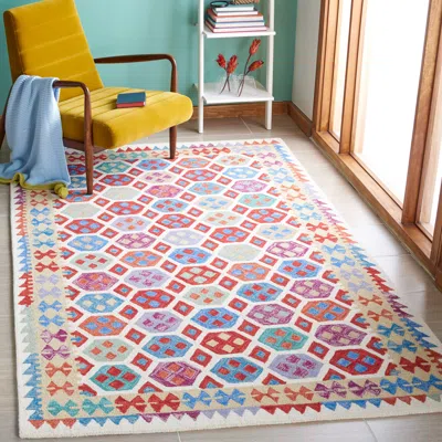 Safavieh Aspen Hand Made Area Rug, Ivory / Red Bohemian Style Non-shedding In Multi