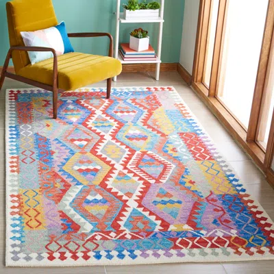 Safavieh Aspen Hand Made Area Rug, Ivory / Red Bohemian Style Non-shedding In Multi