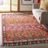 Safavieh Aspen Hand Made Area Rug, Orange / Fuchsia Bohemian Style Non-shedding In Red