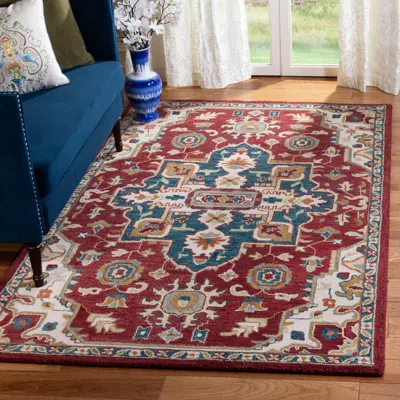 Safavieh Aspen Hand Made Area Rug, Red / Blue Traditional Style Non-shedding In Multi