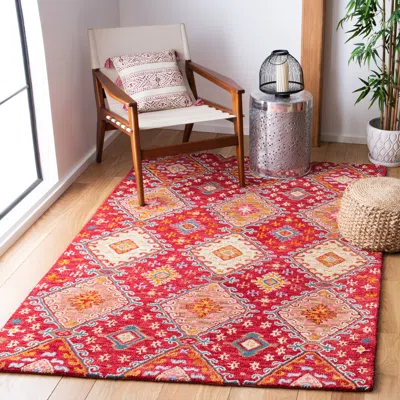 Safavieh Aspen Hand Made Area Rug, Red / Gold Bohemian Style Non-shedding